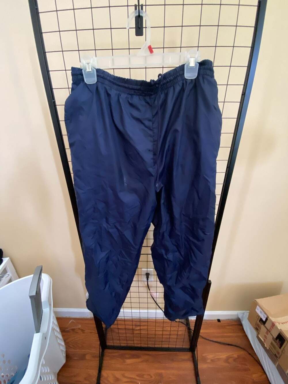 Wilson Vintage Blue Nylon Windbreaker Track Pants with Ankle Zips